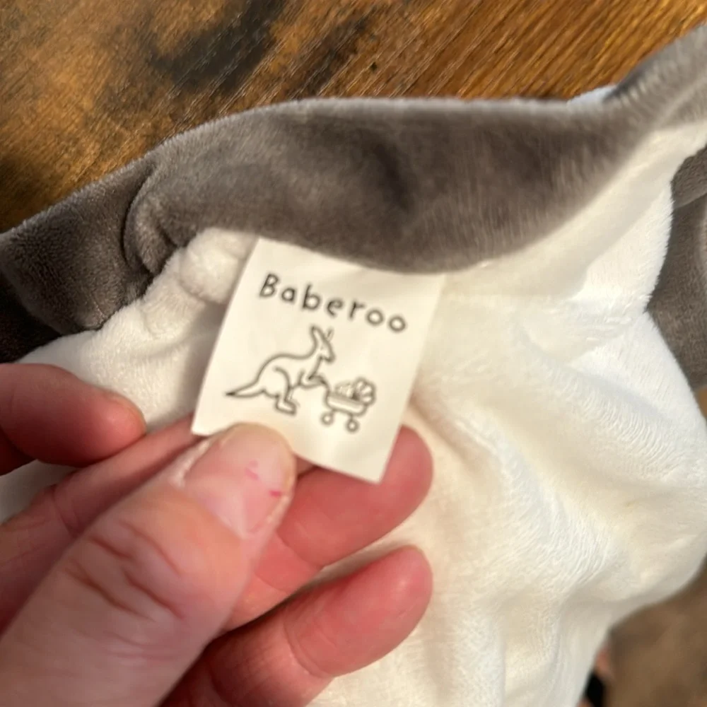 Baberoo Cow bull  Security Blanket Baby Lovey Plush White Gray Black